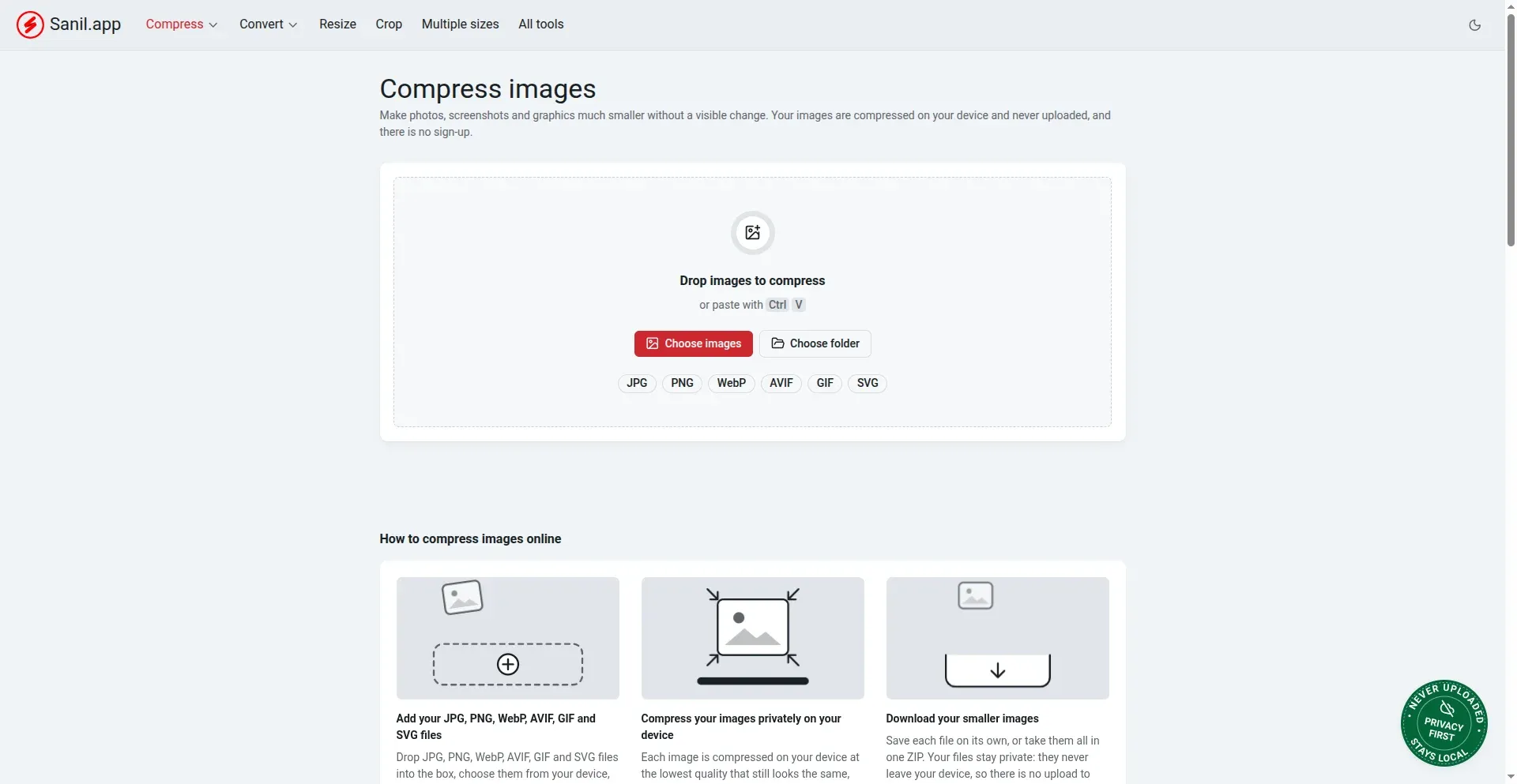Image Tools — compress images screenshot