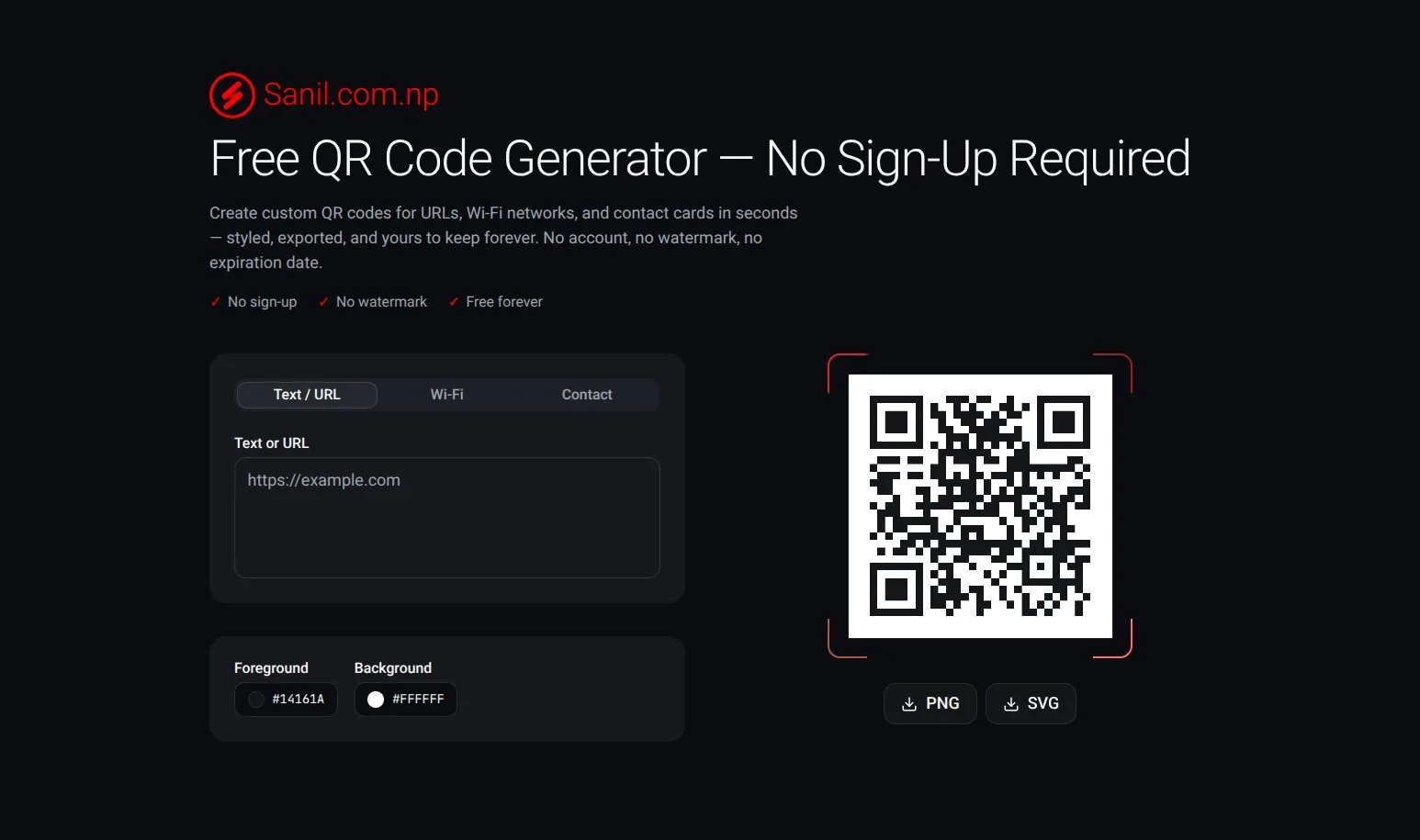 Free QR Generator screenshot